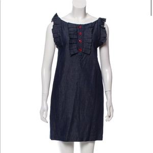 See by Chloe Trompe L’oeil Denim Shift Dress